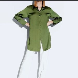 Zara satin blouse/shirt dress
